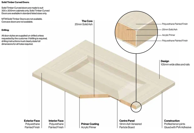 Hampton door in the solid wood to paint range